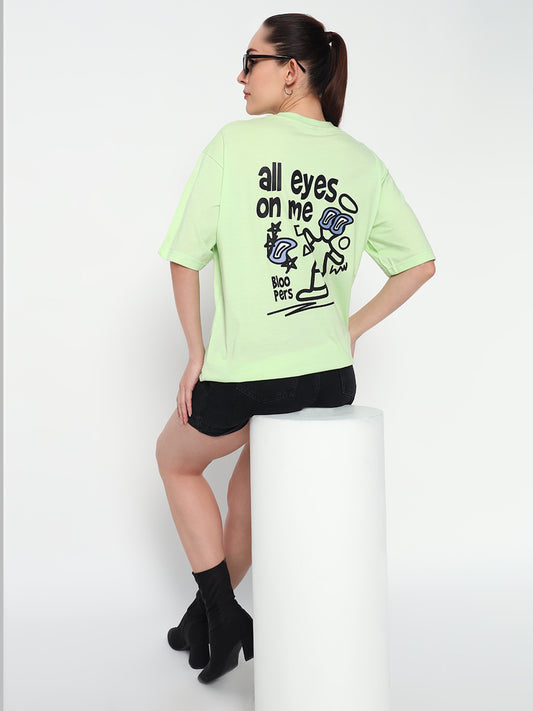 All eyes on me Mint green Oversized T-shirt