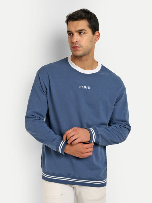 Men's Blue Round Neck Winter wear Sweatshirt