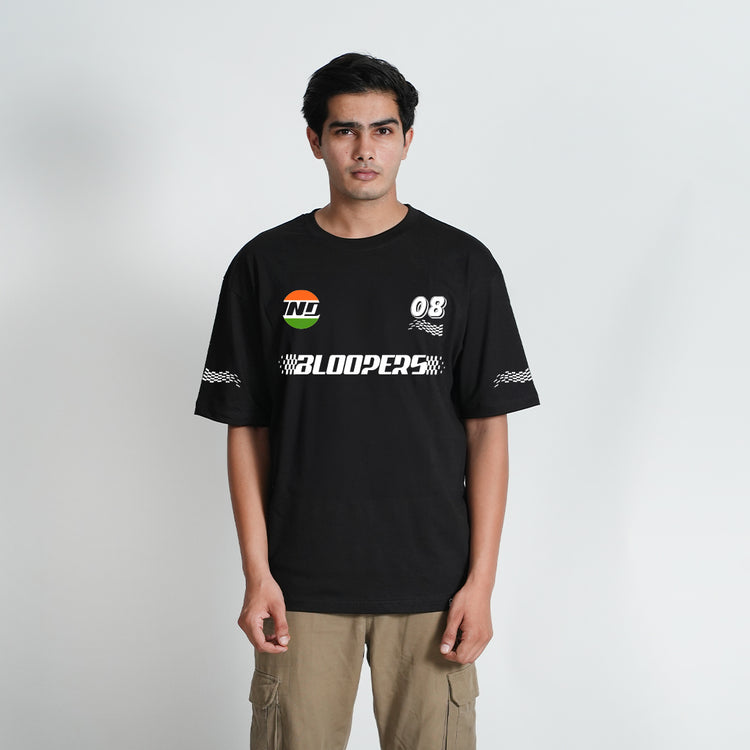 Bloopers Racing IND Oversized Mens T-shirt