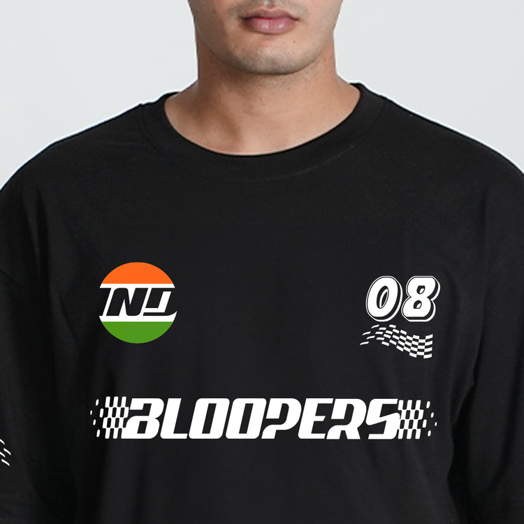 Bloopers Racing IND Oversized Mens T-shirt