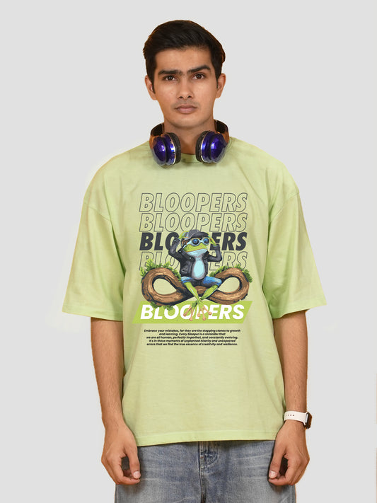 Bloopers Frog Mintgreen Oversized Graphic Printed t-shirt