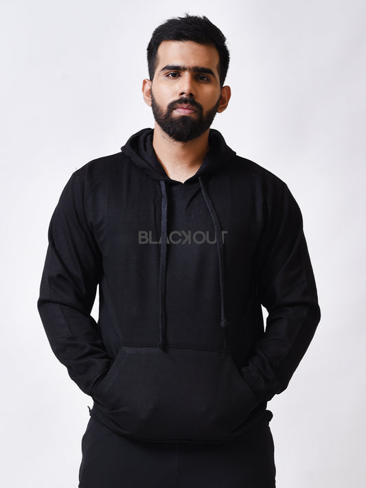 Bloopers Black Printed Winter wear Sweatshirt for Men