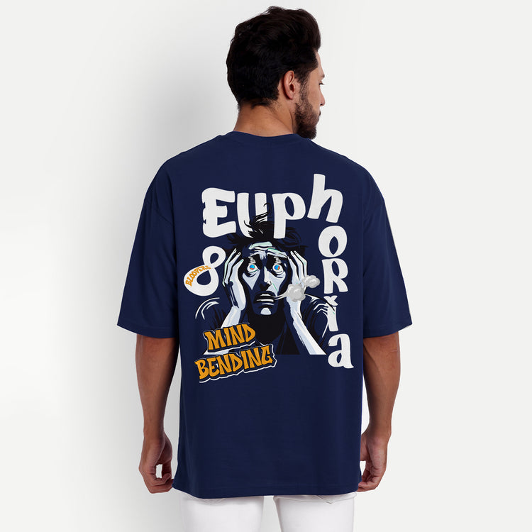 Euphoria MEN OVERSIZE NAVY BLUE T-SHIRT