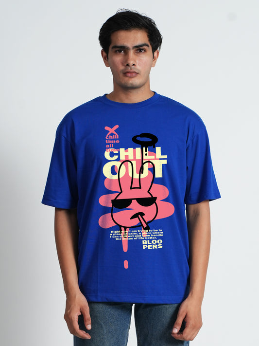 Bloopers Chill out Royalblue oversized Dropshoulder T-shirt