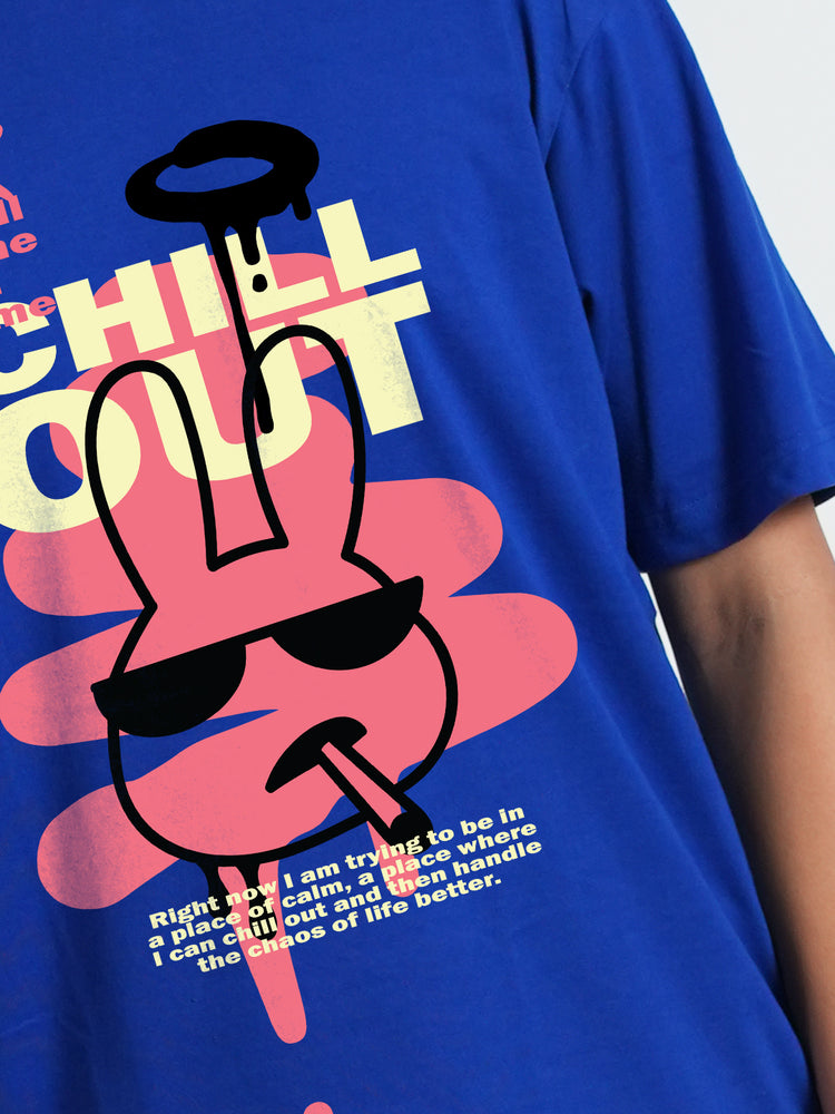 Bloopers Chill out Royalblue oversized Dropshoulder T-shirt