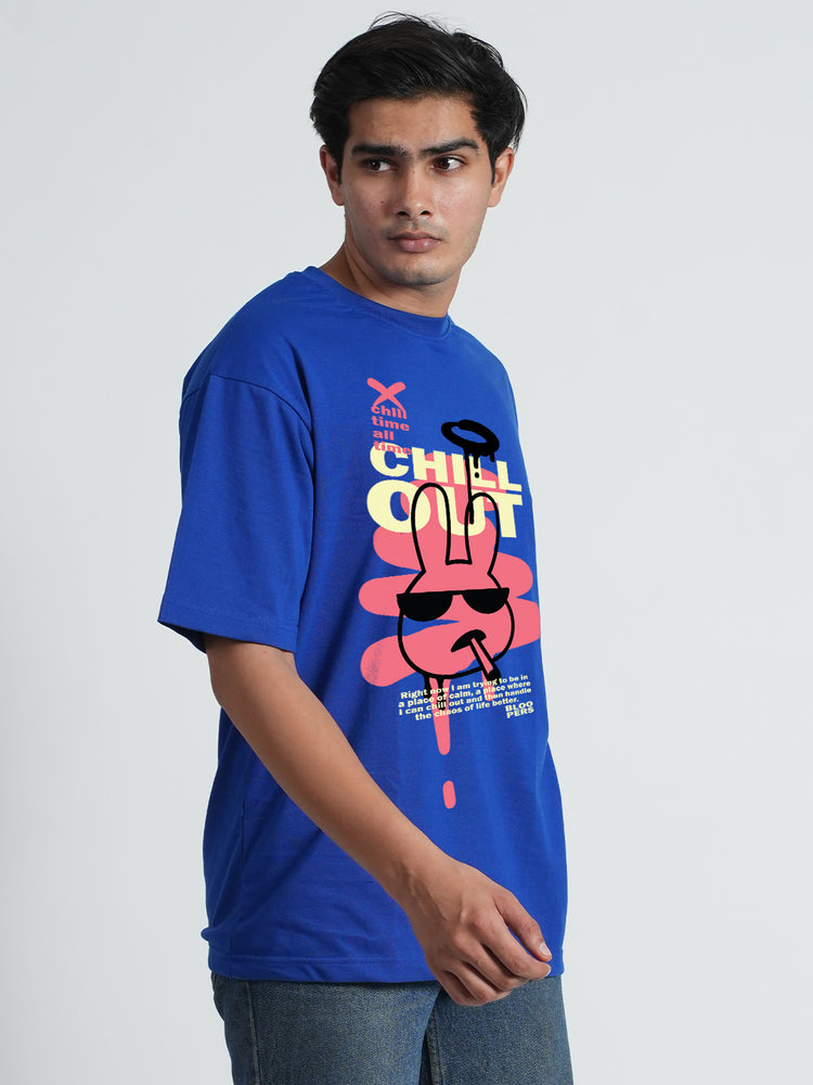 Bloopers Chill out Royalblue oversized Dropshoulder T-shirt