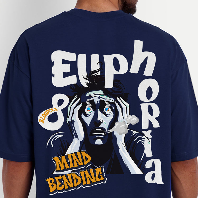 Euphoria MEN OVERSIZE NAVY BLUE T-SHIRT