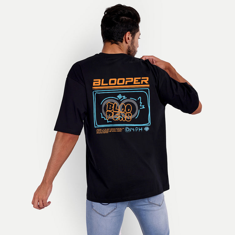 BLOOPERS OOMPH OVERSIZED BLACK T-SHIRT