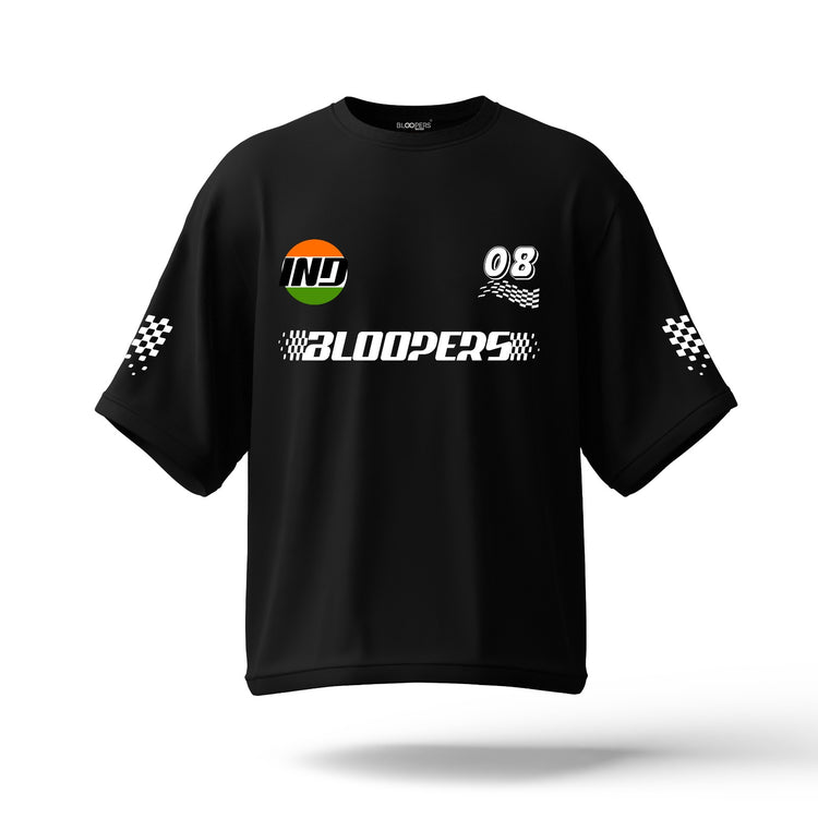 Bloopers Racing IND Oversized Mens T-shirt