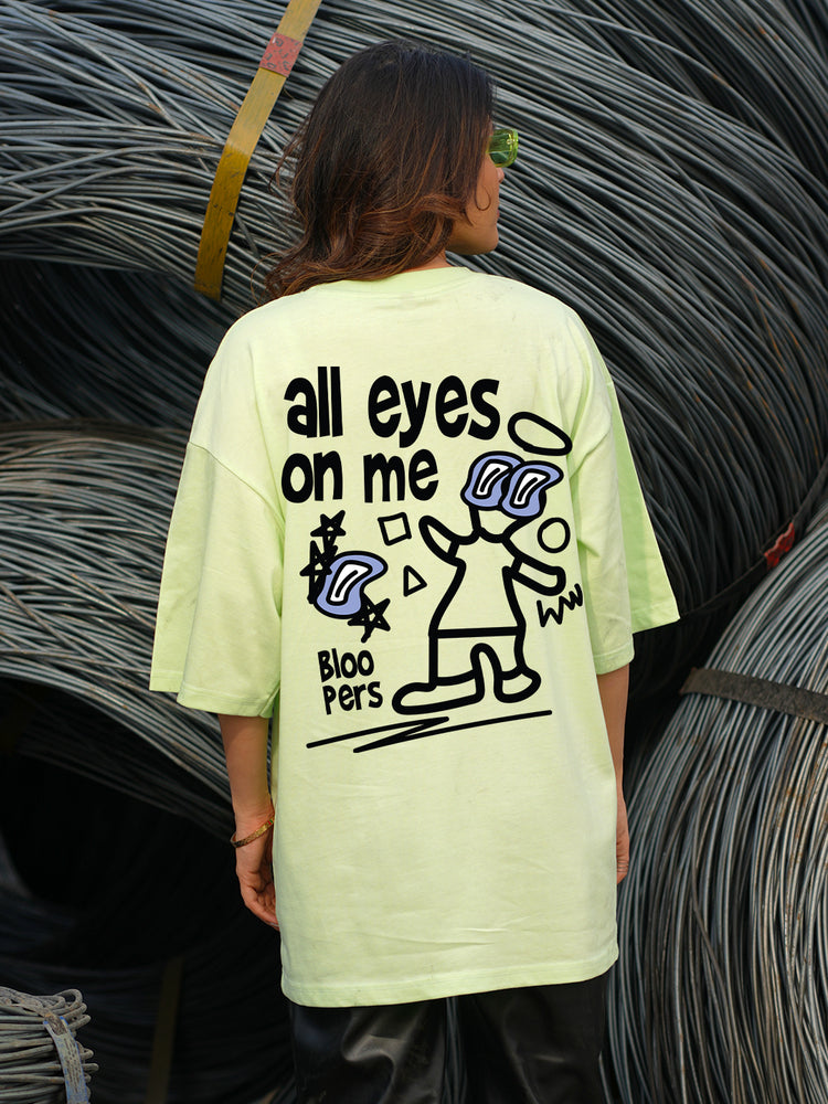 All eyes on me Mint green Oversized T-shirt