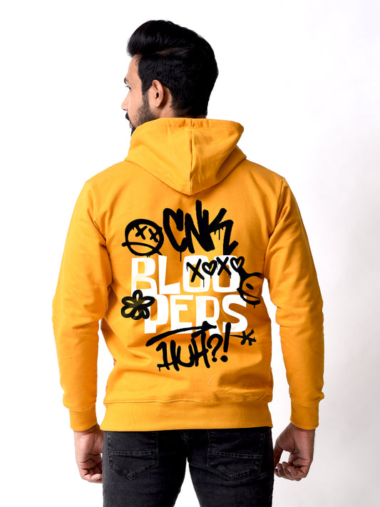 Men's Graphic Printed Full Sleeve Casual Wear Mustard Hoodie