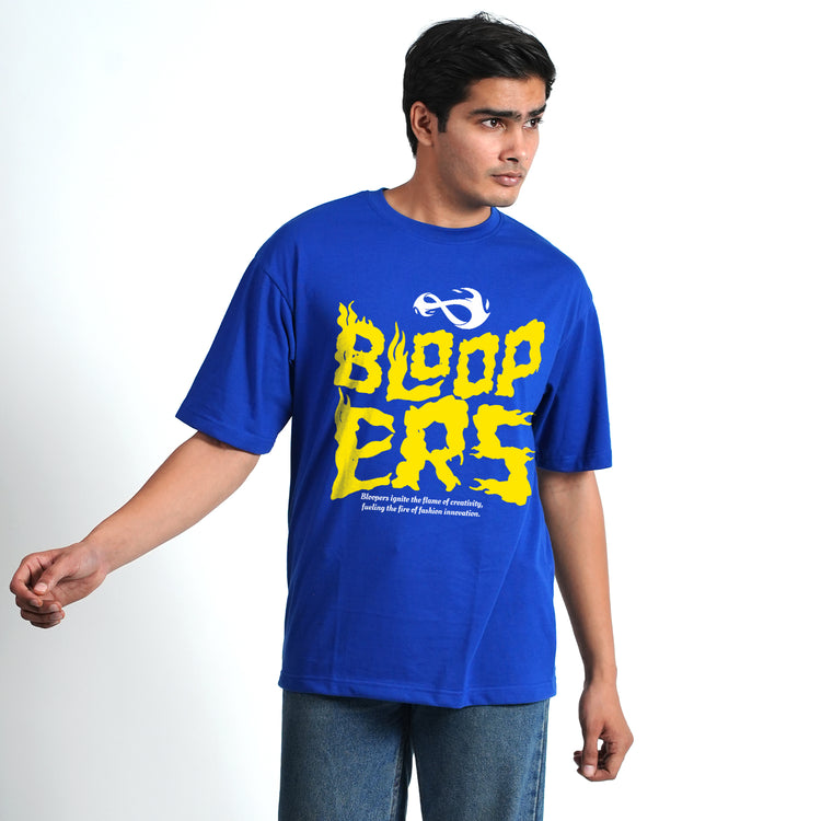 FLAME BLOOPERS ROYAL BLUE OVERSIZED T-SHIRT