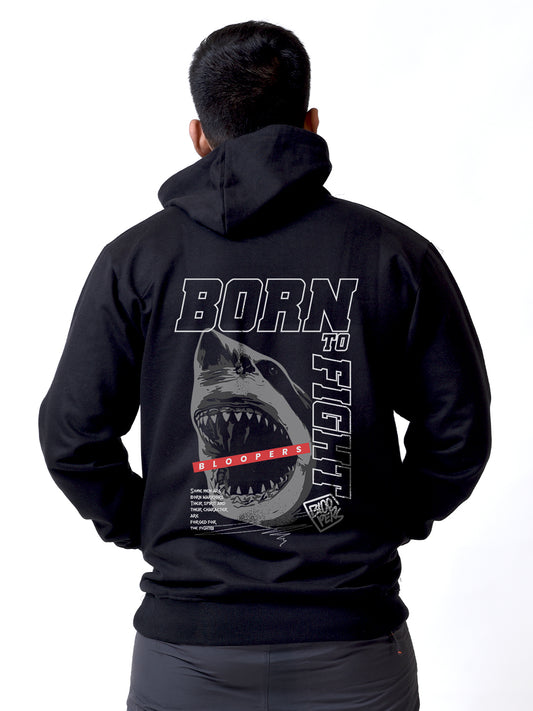 Born To Bloop Black Casual Wear Cotton Hoodie