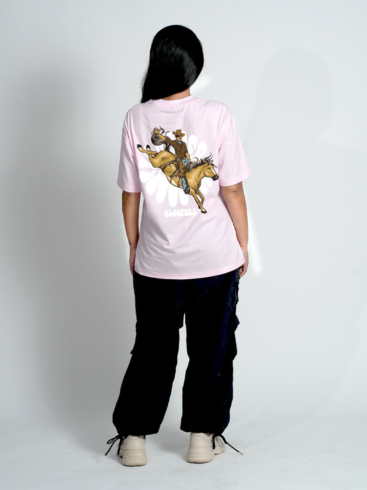 Cowboy Pastel Pink Oversized Dropshoulder T-shirt