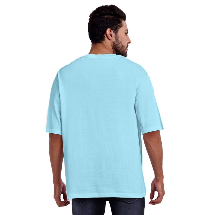 Let's Surff Skyblue Oversized Dropshoulder T-shirt for Men