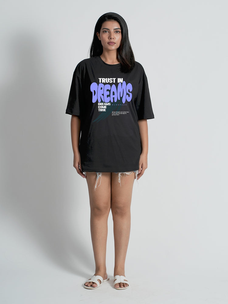 Dreams Black Oversized T-shirt