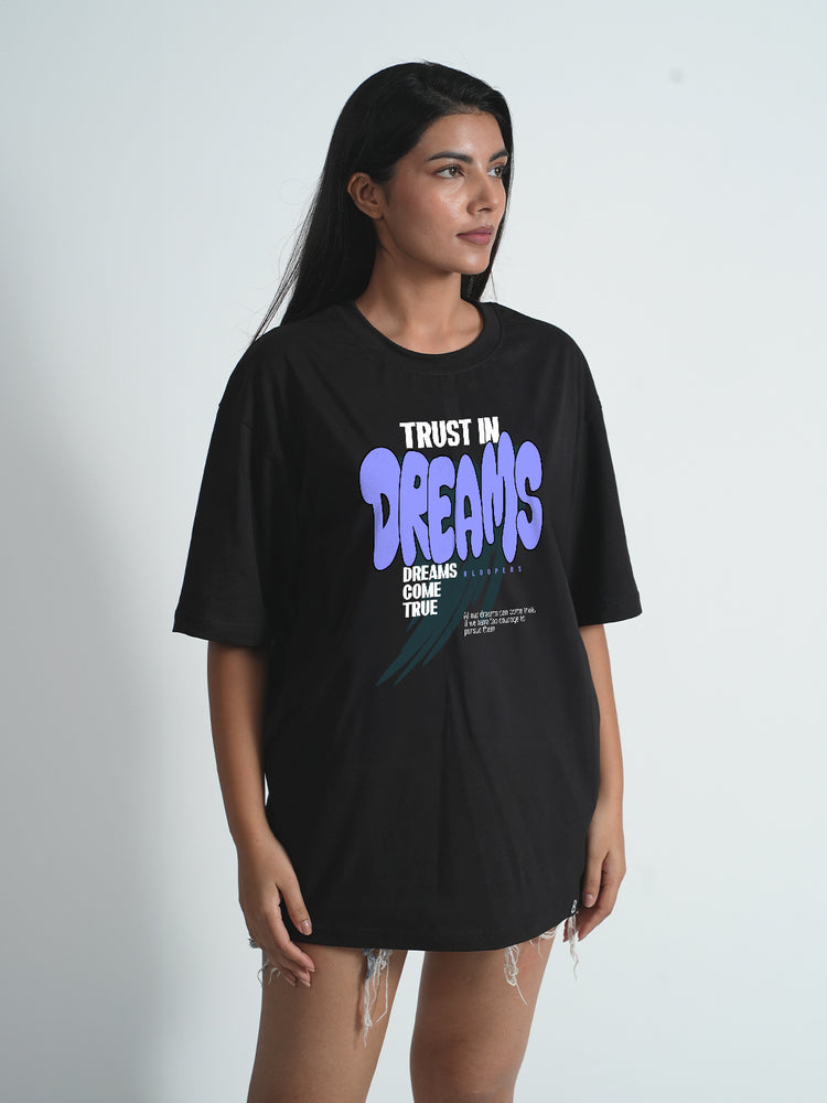 Dreams Black Oversized T-shirt