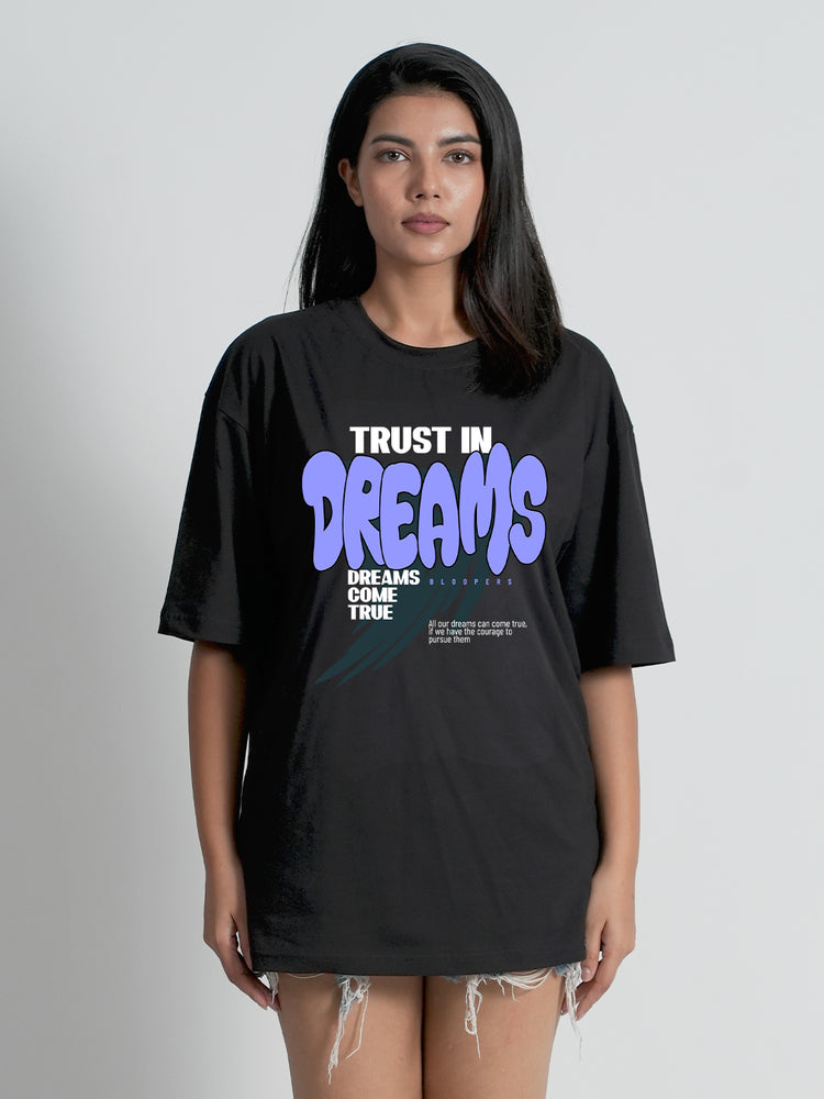 Dreams Black Oversized T-shirt