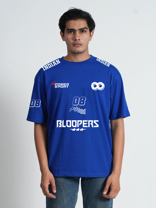 Indian PowerSport Oversized Dropshoulder Royalblue T- shirt