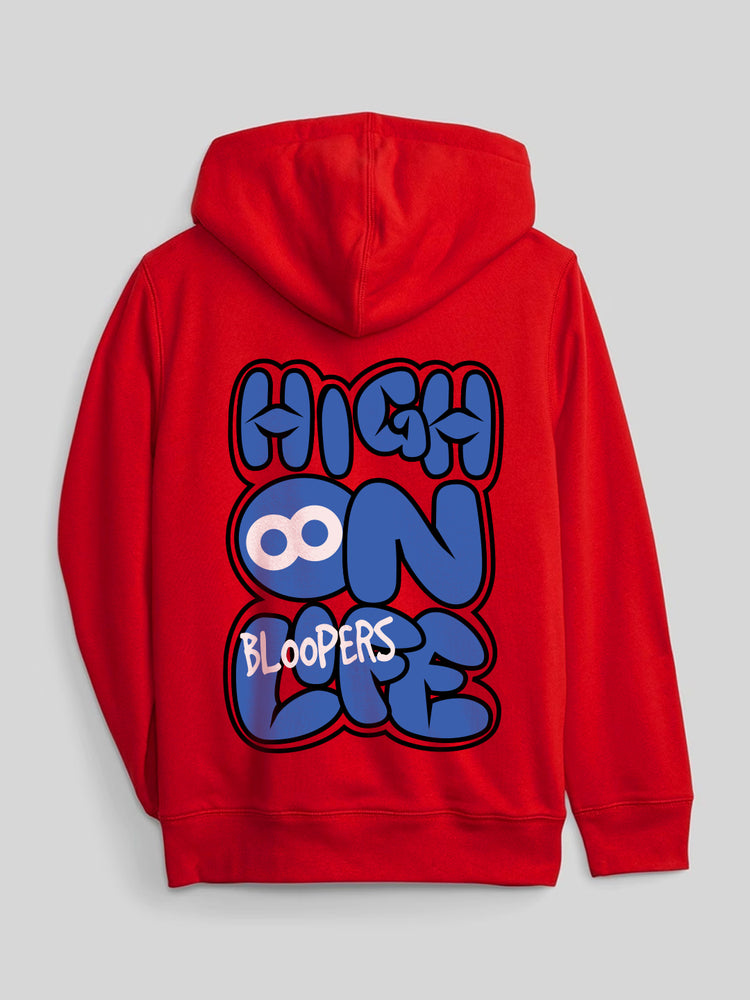 High On Life Red Winter Wear Full Sleeve Hoodie