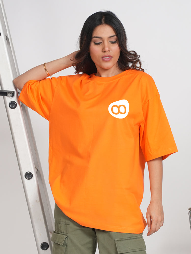 Take no Shit Orange Oversized Dropshoulder T-shirt