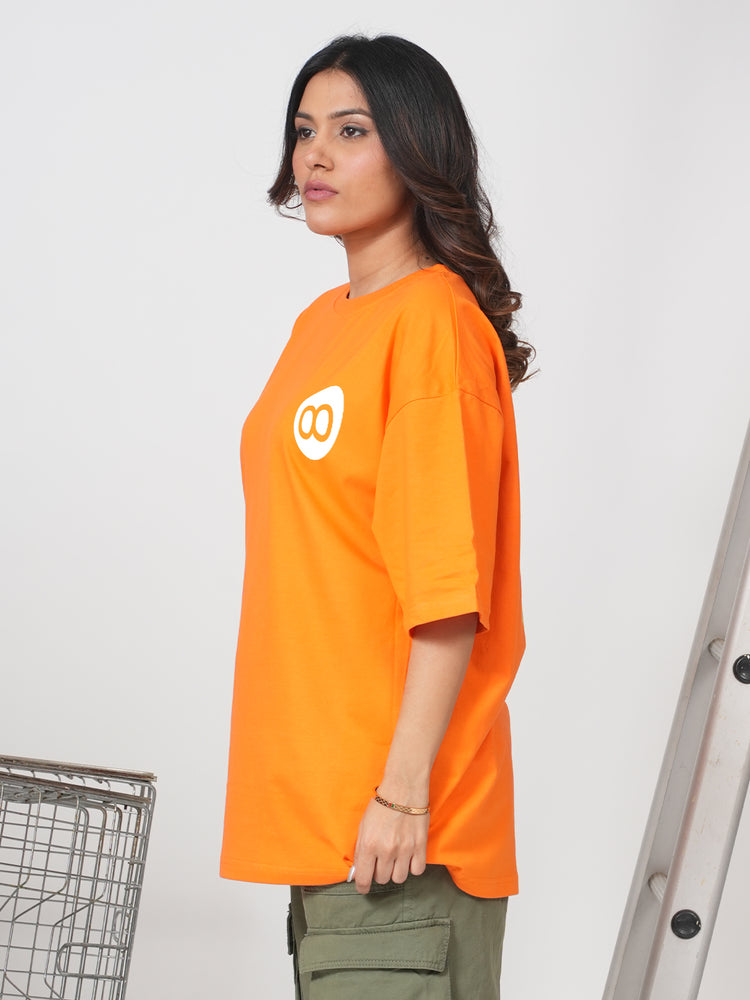 Take no Shit Orange Oversized Dropshoulder T-shirt